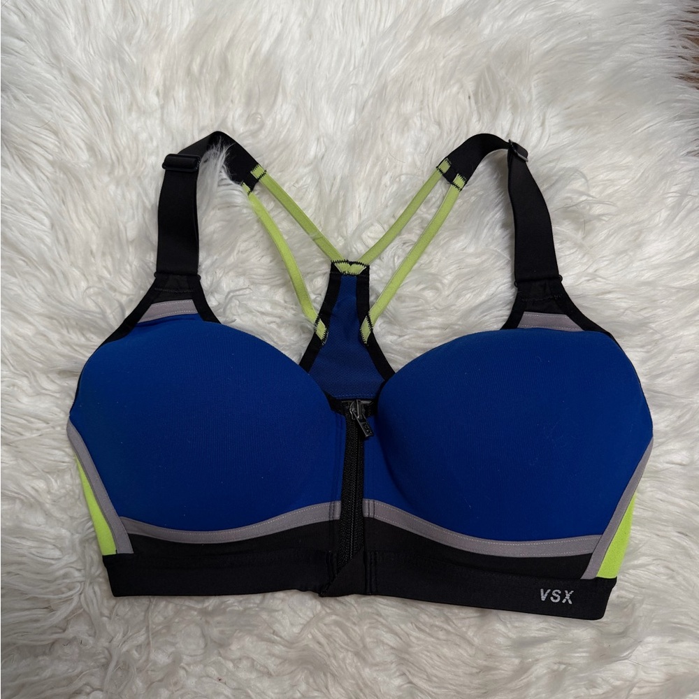 VSX by Victoria Secret Women's Blue and Black Padded Sports Bra